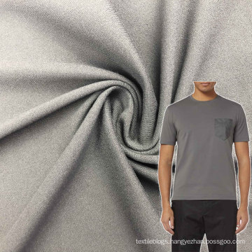 weft knitted 92 polyester brushed high elastic 8 spandex fabric for men's short sleeves